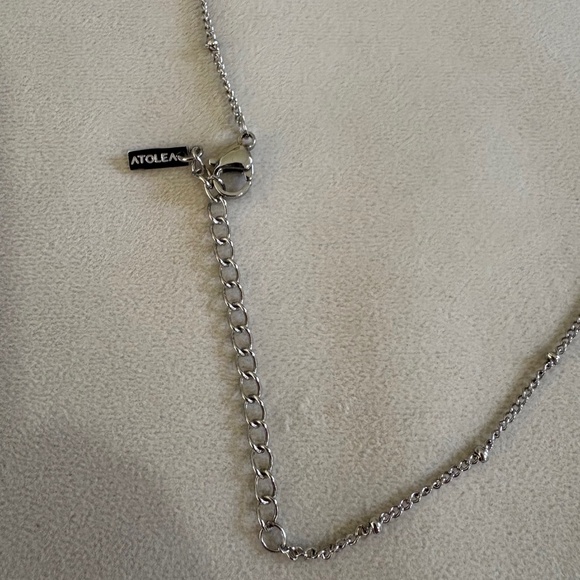 Silver April/Crystal Birthstone Necklace- Atolea - Picture 2 of 3